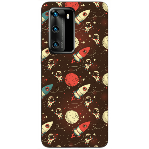 Huawei P40 Stars and astronaut Transparent Silicone TPU Θήκη