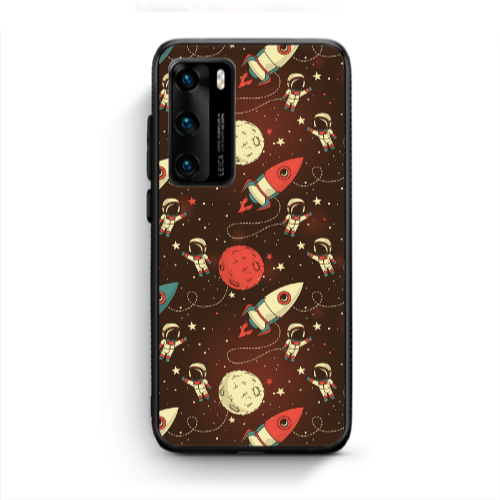 Huawei P40 Stars and astronaut Black Glossy Θήκη