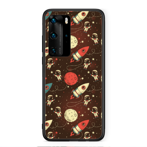 Huawei P40 Pro Stars and astronaut Black Glossy Θήκη