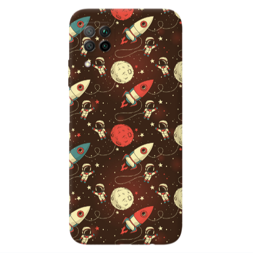 Huawei P40 Lite Stars and astronaut Transparent Silicone TPU Θήκη