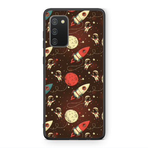 Samsung A02s Stars and astronaut Black Glossy Θήκη