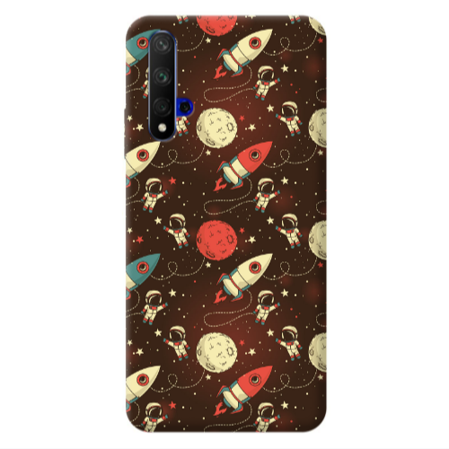 Huawei Nova 5 T Stars and astronaut Transparent Silicone TPU Θήκη