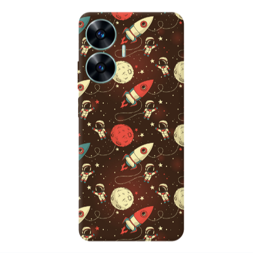 Realme C55 Stars and astronaut Transparent Silicone TPU Θήκη