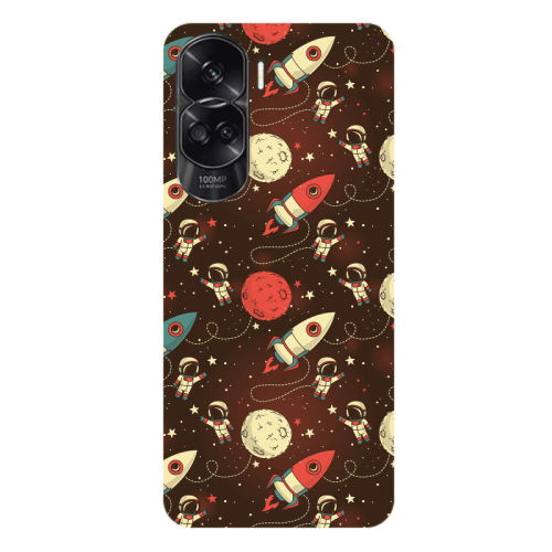 Honor 90 Lite 5G Stars and astronaut Transparent Silicone TPU Θήκη