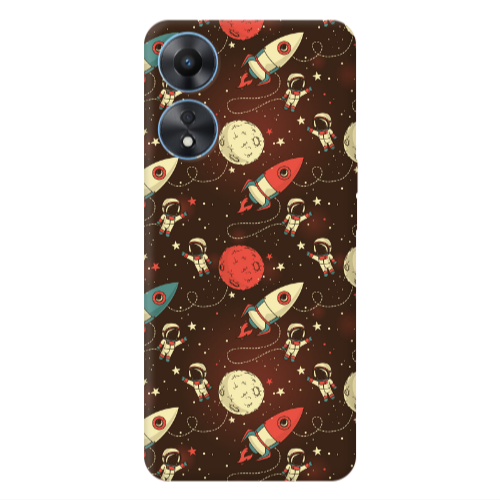 Oppo A 98 Stars and astronaut Transparent Silicone TPU Θήκη