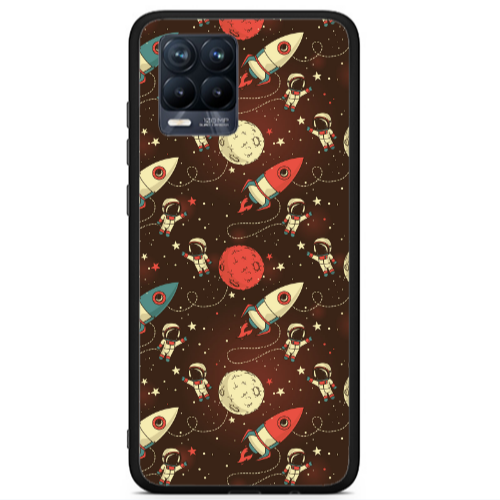 Realme 8 i Stars and astronaut Black Glossy Θήκη