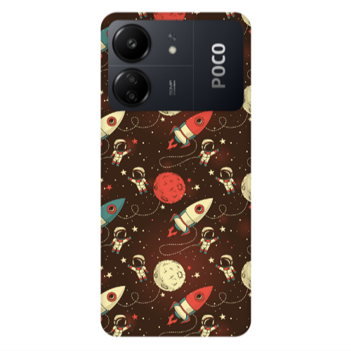 Xiaomi Poco C65 Stars and astronaut Transparent Silicone TPU Θήκη