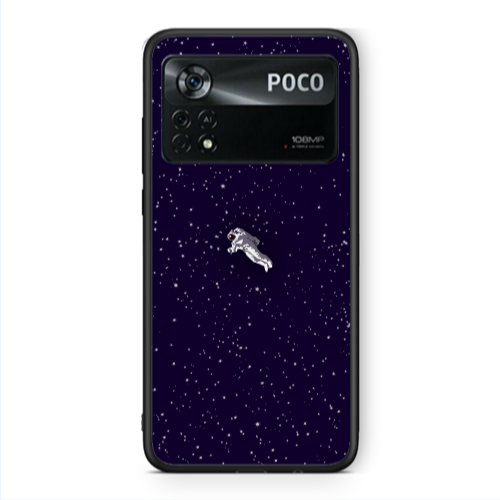 Xiaomi Poco X4 Pro Astronaut And Stars Black Glossy Θήκη