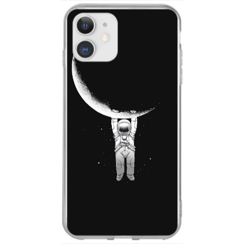 Apple iPhone 12 Swinging on the moon Transparent Silicone TPU Θήκη