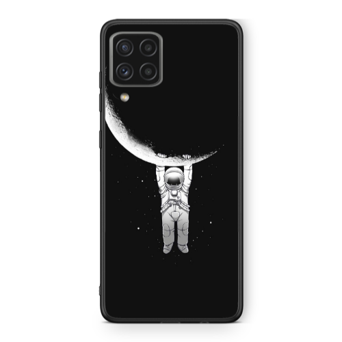 Samsung A22 4G Swinging on the moon Black Glossy Θήκη
