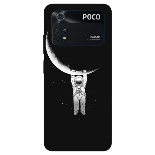Xiaomi Poco M4 Pro 4G Swinging on the moon Transparent Silicone TPU Θήκη