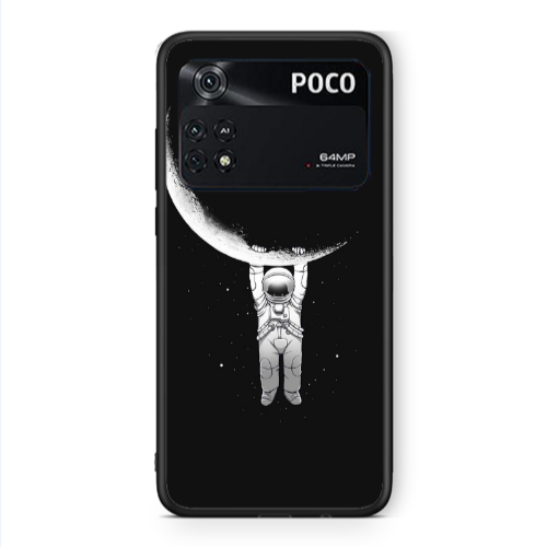 Xiaomi Poco M4 Pro 4G Swinging on the moon Black Glossy Θήκη