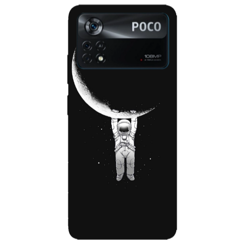 Xiaomi Poco X4 Pro Swinging on the moon Transparent Silicone TPU Θήκη