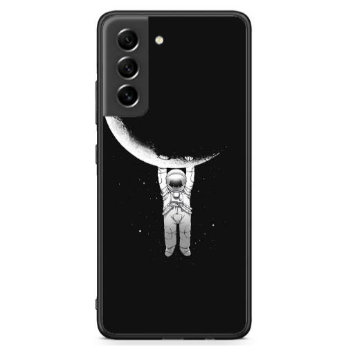 Samsung S21 FE Swinging on the moon Black Glossy Θήκη