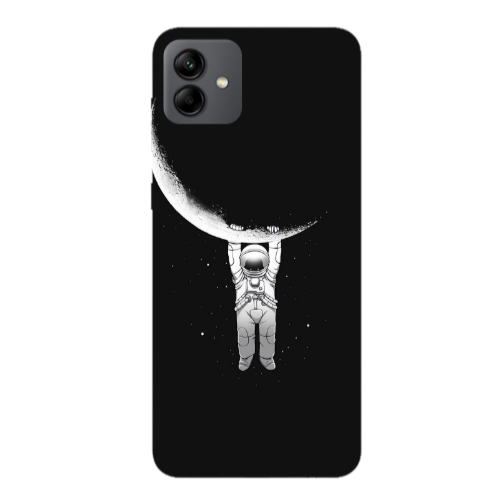 Samsung A04 Swinging on the moon Transparent Silicone TPU Θήκη