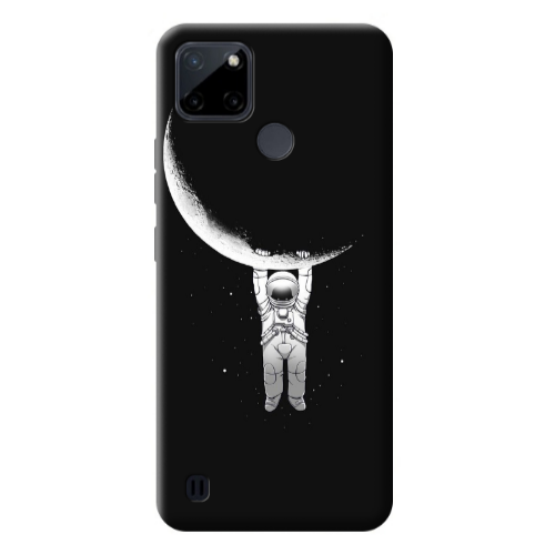Realme C25Y Swinging on the moon Transparent Silicone TPU Θήκη