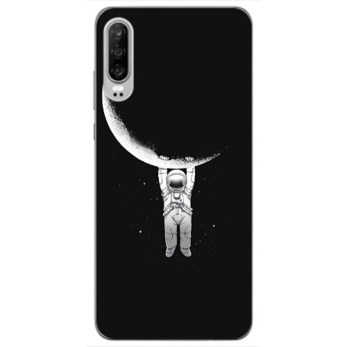 Huawei P30 Swinging on the moon Transparent Silicone TPU Θήκη