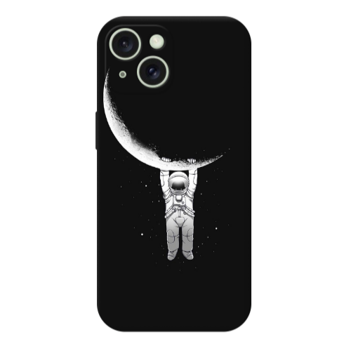 Apple iPhone 15 Plus Swinging on the moon Transparent Silicone TPU Θήκη