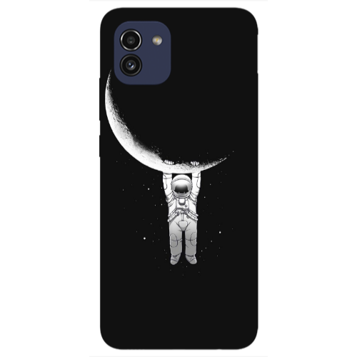 Samsung A03 Swinging on the moon Transparent Silicone TPU Θήκη