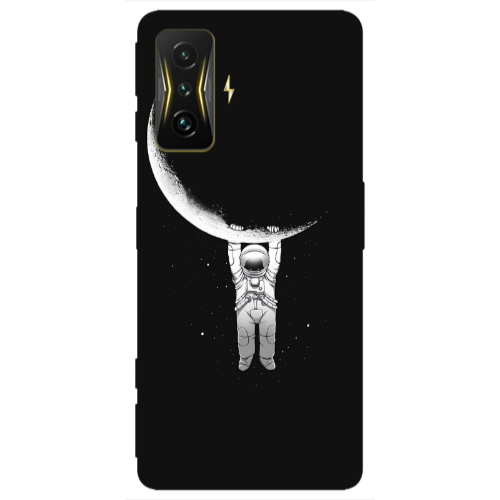 Xiaomi Poco F4 Gt Swinging on the moon Transparent Silicone TPU Θήκη