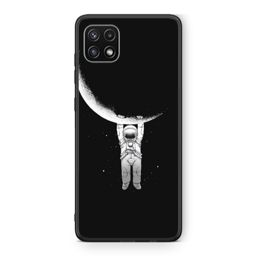 Samsung A22 5G Swinging on the moon Black Glossy Θήκη