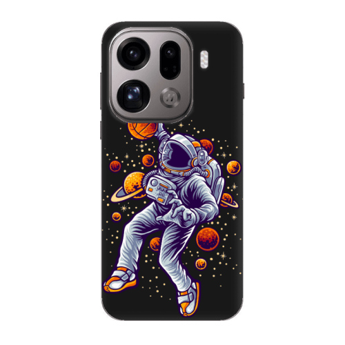 Oppo Find X9 Pro Space Basketball Black Colored Silicone TPU Θήκη