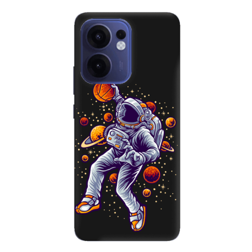 Oppo Reno 13 F Space Basketball Black Colored Silicone TPU Θήκη