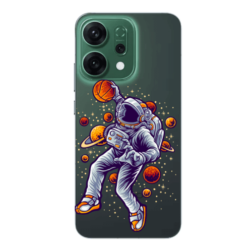 Oppo RENO 14 Space Basketball Transparent Silicone TPU Θήκη