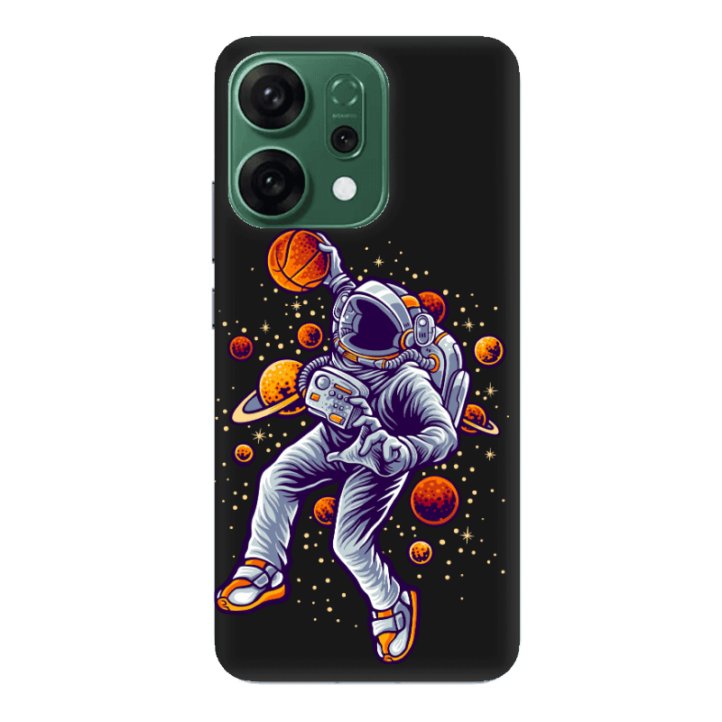 Oppo RENO 14 Space Basketball Black Colored Silicone TPU Θήκη