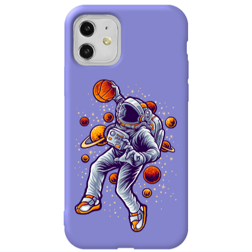 Apple iPhone 11  Space Basketball Purple Colored Silicone TPU Θήκη