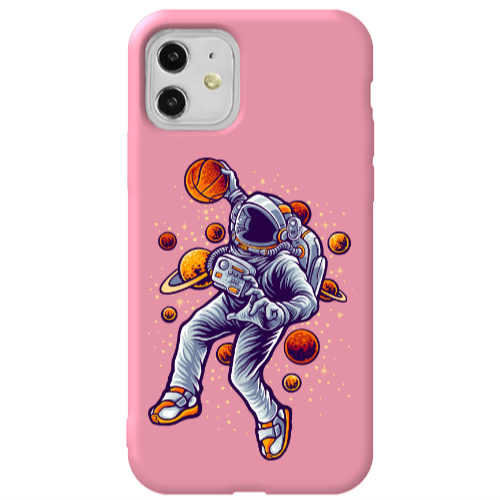 Apple iPhone 11  Space Basketball Pink Colored Silicone TPU Θήκη