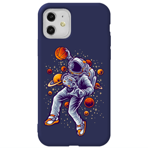 Apple iPhone 11  Space Basketball Dark blue Colored Silicone TPU Θήκη