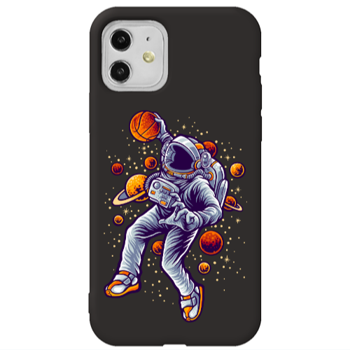 Apple iPhone 11  Space Basketball Black Colored Silicone TPU Θήκη