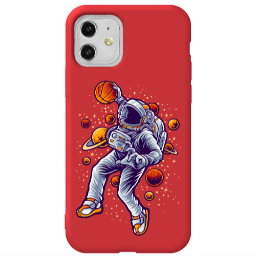 Apple iPhone 11  Space Basketball Red Colored Silicone TPU Θήκη