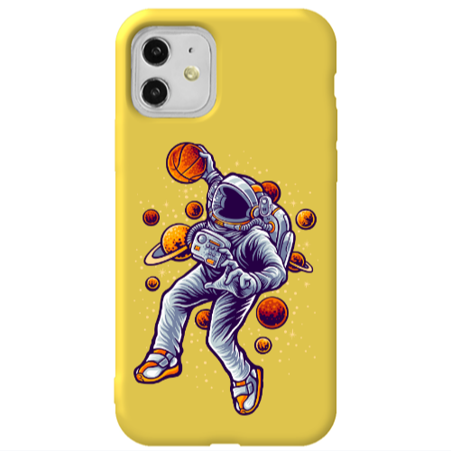 Apple iPhone 11  Space Basketball Yellow Colored Silicone TPU Θήκη