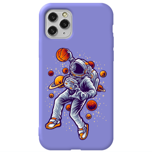 Apple iPhone 11 Pro Space Basketball Purple Colored Silicone TPU Θήκη