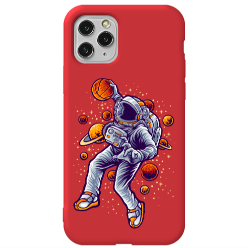 Apple iPhone 11 Pro Space Basketball Red Colored Silicone TPU Θήκη