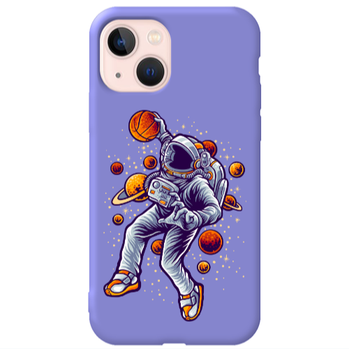 Apple iPhone 13 Space Basketball Purple Colored Silicone TPU Θήκη