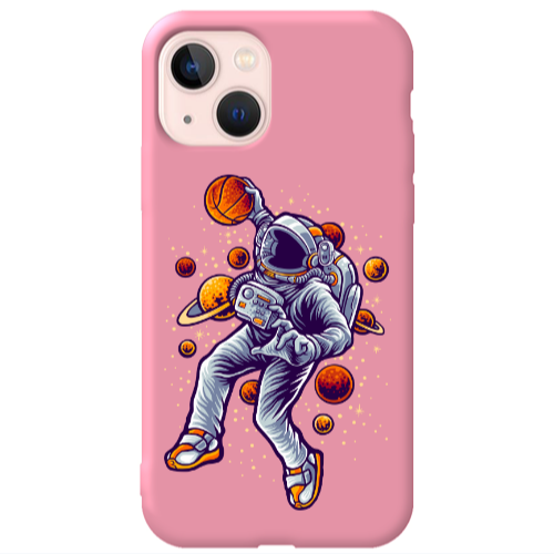 Apple iPhone 13 Space Basketball Pink Colored Silicone TPU Θήκη