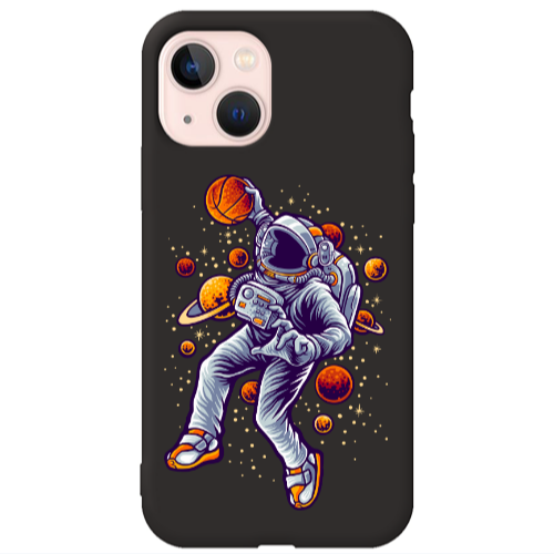 Apple iPhone 13 Space Basketball Black Colored Silicone TPU Θήκη