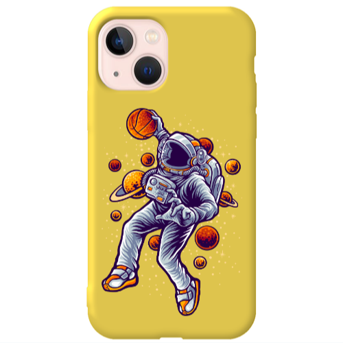 Apple iPhone 13 Space Basketball Yellow Colored Silicone TPU Θήκη