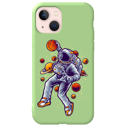 Apple iPhone 13 Space Basketball Light Green Colored Silicone TPU Θήκη