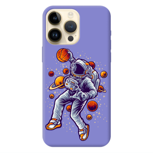 Apple iPhone 13 Pro Max Space Basketball Purple Colored Silicone TPU Θήκη