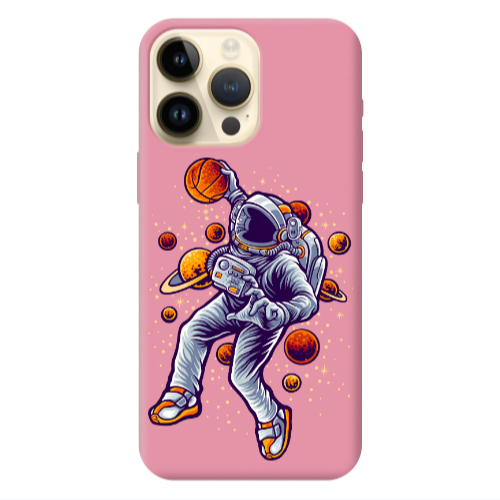 Apple iPhone 13 Pro Max Space Basketball Pink Colored Silicone TPU Θήκη