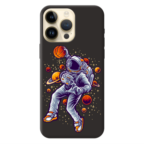 Apple iPhone 13 Pro Max Space Basketball Black Colored Silicone TPU Θήκη