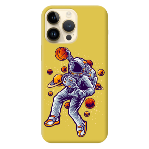 Apple iPhone 13 Pro Max Space Basketball Yellow Colored Silicone TPU Θήκη
