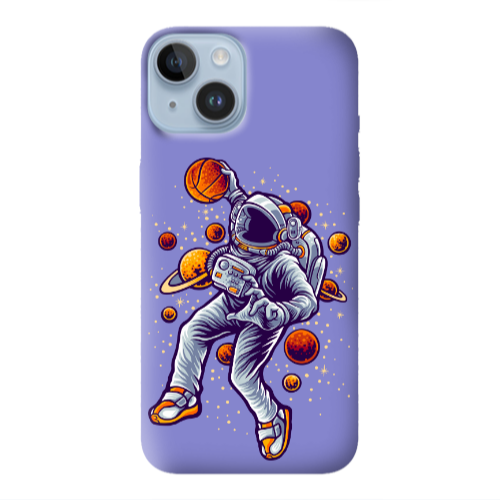 Apple iPhone 14  Space Basketball Purple Colored Silicone TPU Θήκη