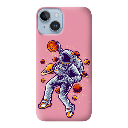 Apple iPhone 14  Space Basketball Pink Colored Silicone TPU Θήκη