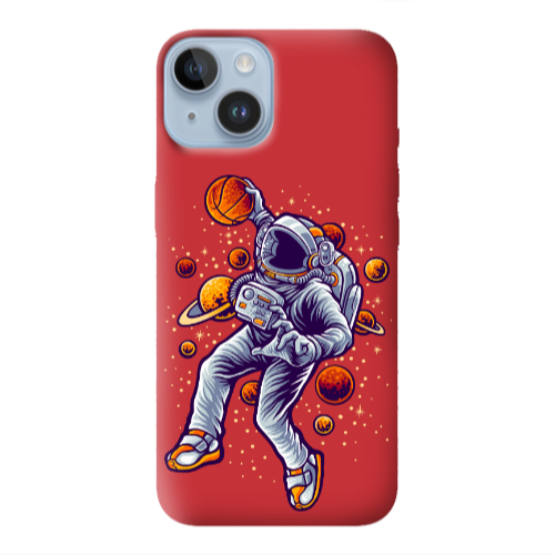 Apple iPhone 14 Plus Space Basketball Red Colored Silicone TPU Θήκη