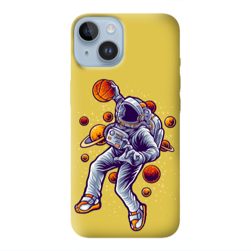 Apple iPhone 14 Plus Space Basketball Yellow Colored Silicone TPU Θήκη